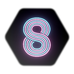 Neon Retro Striped Number 8