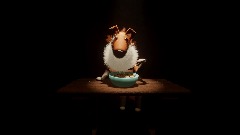 Perro comiendo cereal con cuchara