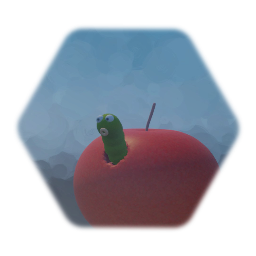 Apple with worm