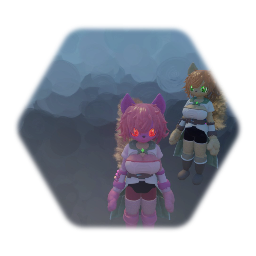 red eyes pink Sara and Sara