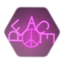 Peace Sign 8 - Pink Neon Symbol with Letters