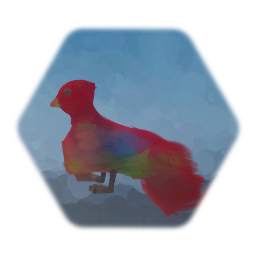 Red Taxidermy Bird