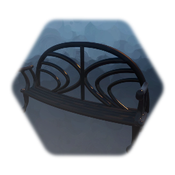 Wrought Iron Park Bench w/Curved Design