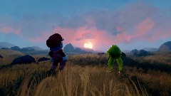 Grand dad and Bunji dance the Macarena