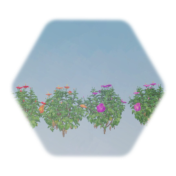 Realistic Hibiscus Flower Bush