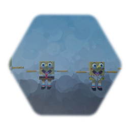 Low Poly Styled 3D Obstacle Odyssey SpongeBob Sculpt