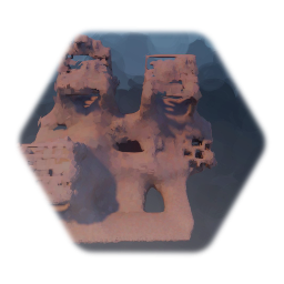 Destroyed City Section Collapsing Roofs