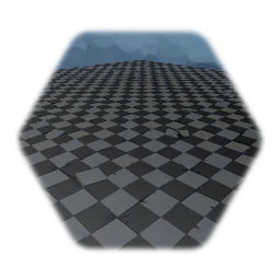 Damaged checkerboard  tiles