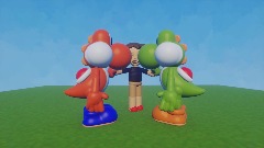 Group Hi five from the 2 Yoshies