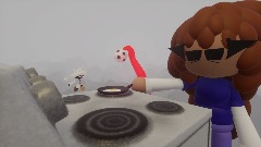 Ghala trying to take a care of them but she is cooking Egg