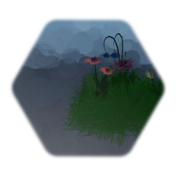 Patch of Wild Grass with Wild Flowers