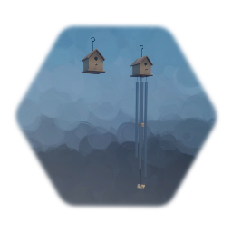 Birdhouse and Wind Chimes