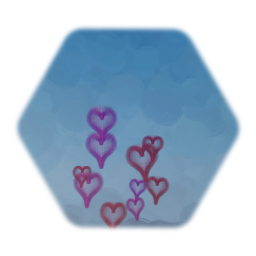 Flying hearts effect