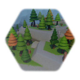 Little hill with grass and trees