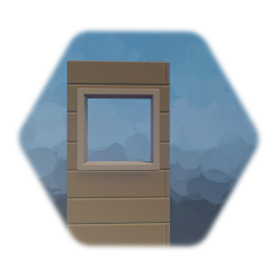 Horizontal plank wall small window