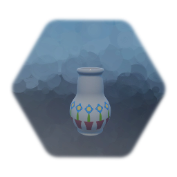 Vase - White with Blue Flowers in Flowerpots