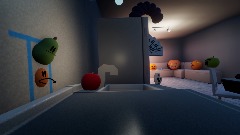 Orange and pear discover the backrooms?