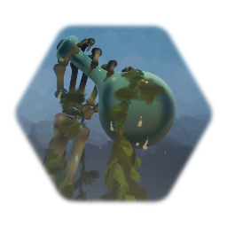 Skeleton Hand w Glowing Bottle Covered w Sea Weed