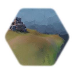 Living grass hill with Rock 01