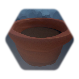 Pot with soil