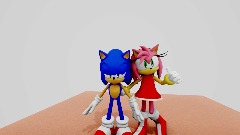 Sonic and Amy taking a picture together