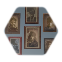 creepy old obscured photographs - prop paintings