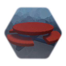 Circular table with benches