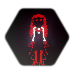 Crying Ghost Girl with Red Outline