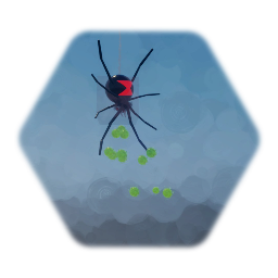 Hanging Black Widow Spider (Enemy)(Easily Customizable)