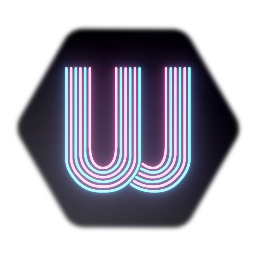 Neon Retro Striped Letter W