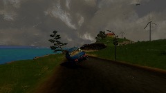 Racing on the cliff by the sea