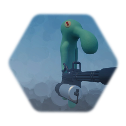 Squiddy with a Minigun
