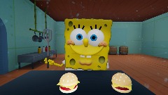 SpongeBob's 1st Krabby Pattie!!
