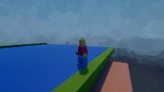 A man has fallen into lego city river