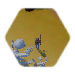 Asymmetric person with sword