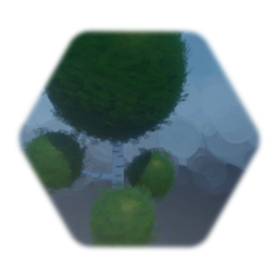 Tall White Green Toon Tree