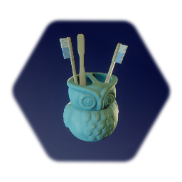 Ceramic Owl Toothbrush Holder