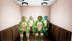 Turtles Elevator Scene