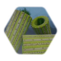 Mossy carved stone pillar