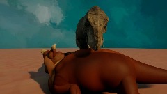 t rex eating triceratops