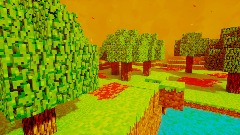 Minecraft realistic autum sunset forest