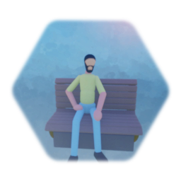 Puppet - Posed/Animated - Happy Keanu on Park Bench