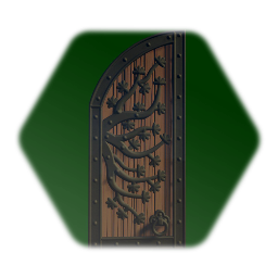 Large Metal & Wood Rounded Opening Door