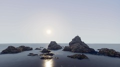 Ocean Rocks with Realistic Sky