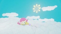 Comet-san sleeping on a cloud