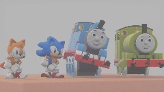 Sonic and tails and Thomas and Percy dancing [1 and 2 trains]