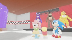 Sonic and Amy in Five Night's at Freddy's