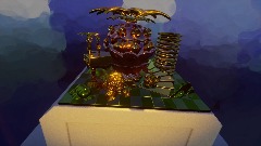 Golden Gazebo on Pedestal