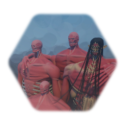 Attack on Titan: Colossal titan x4 (Bertolt, Armin, Eren, Wall)