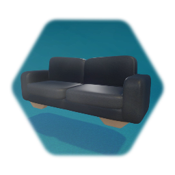Black Leather Couch / Sofa